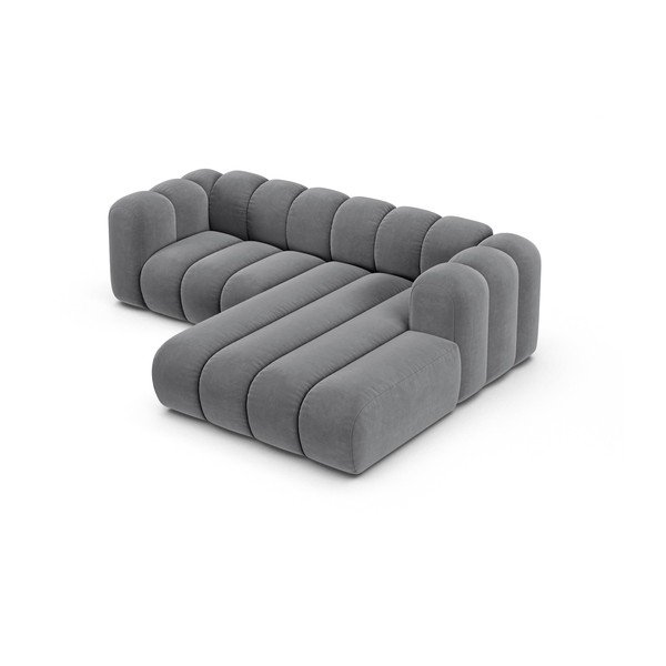 Kampinė sofa šviesiai pilkos spalvos (su dešiniuoju kampu) Lupine – Micadoni Home-image-2