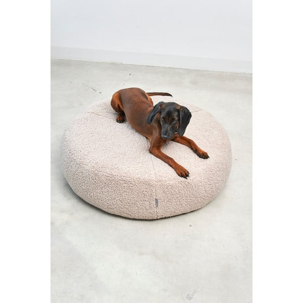 Iš boucle augintinio guolis smėlio spalvos šuniui ø 90 cm Senso Pouffe Greige M/L – MiaCara-image-3
