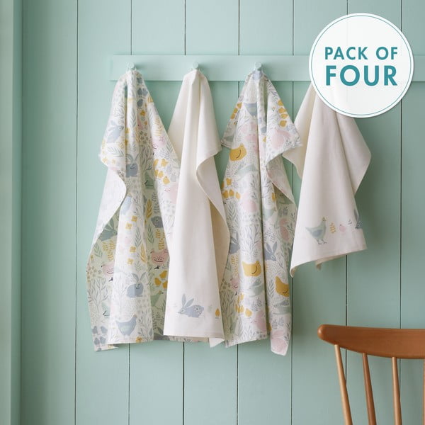 Iš medvilnės virtuvės rankšluosčiai 4 vnt. 50x70 cm Cottage Friends – Catherine Lansfield-image-4