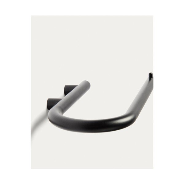 Sieninis juodos spalvos iš nerūdijančio plieno laikiklis tualetiniam popieriui Arely – Kave Home-image-2