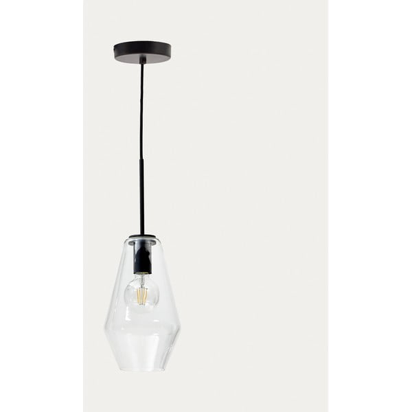 Juodos spalvos kabantis šviestuvas ø 17 cm su stiklo gaubtu Mao – Kave Home-image-3
