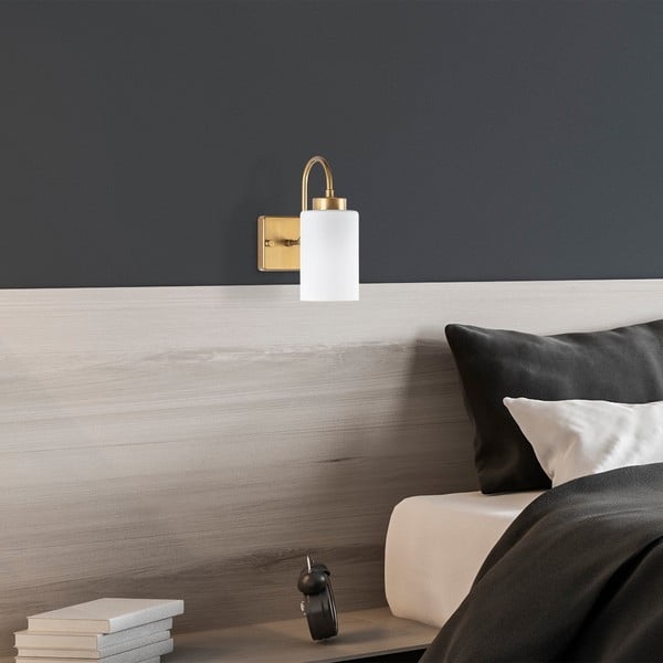 Baltos spalvos/auksinės spalvos sieninė lempa ø 10 cm Duzsuz – Opviq lights-image-3