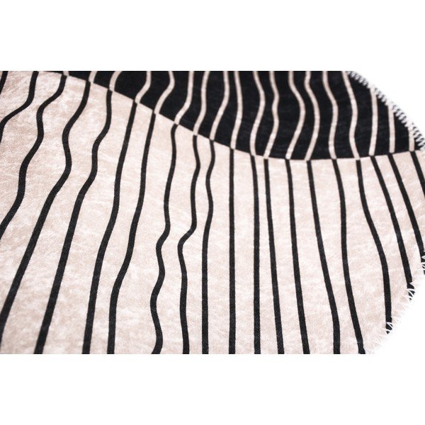 Skalbiamas apvalios formos kilimas juodos ir baltos spalvos ø 120 cm Yuvarlak – Vitaus-image-2
