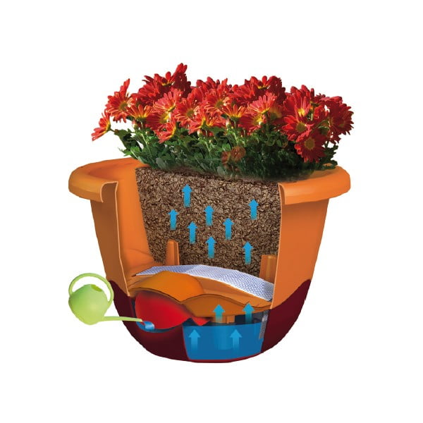 Baltas pakabinamas savaiminio laistymo vazonas Plastia Mareta, 25 cm ilgio-image-2