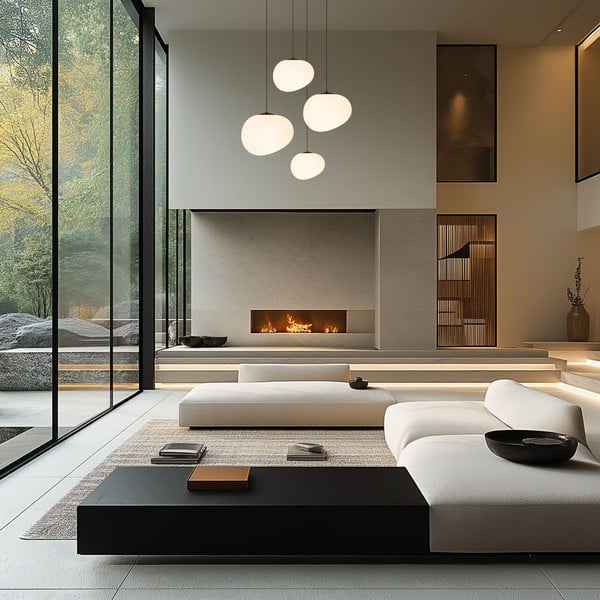 Juodos ir baltos spalvos kabantis šviestuvas ø 30 cm Stones – Candellux Lighting-image-3