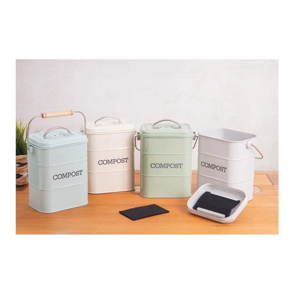 Maisto atliekų šiukšliadėžė baltos spalvos 3 l Living Nostalgia – Kitchen Craft-image-1