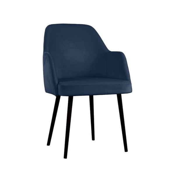 Tamsiai mėlyna "JohnsonStyle Lagom" prancūziško aksomo valgomojo kėdė