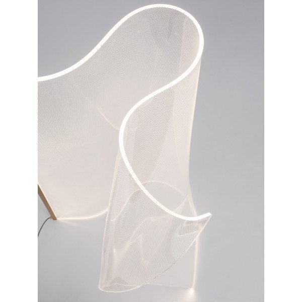 Auksinės spalvos iš aliuminio pastatomas šviestuvas LED (aukštis 105 cm) su gaubtu iš akrilo stiklo Siderno – Nova Luce-image-1