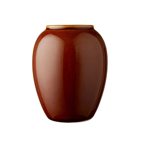 Tamsiai oranžinės spalvos molinė vaza Bitz, aukštis 12,5 cm