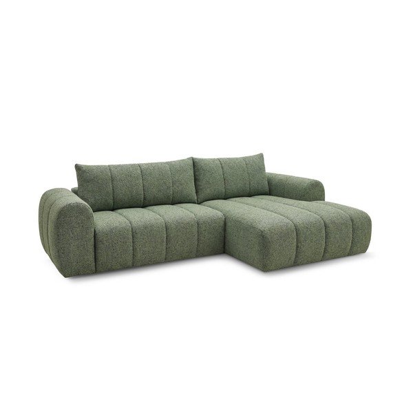 Žalios spalvos kampinė sofa (su dešiniuoju kampu/su gultu) Nesty – Bobochic Paris-image-3