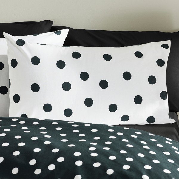 Juodos ir baltos spalvos viengulė patalynė 135x200 cm Polka Dot – Catherine Lansfield-image-2