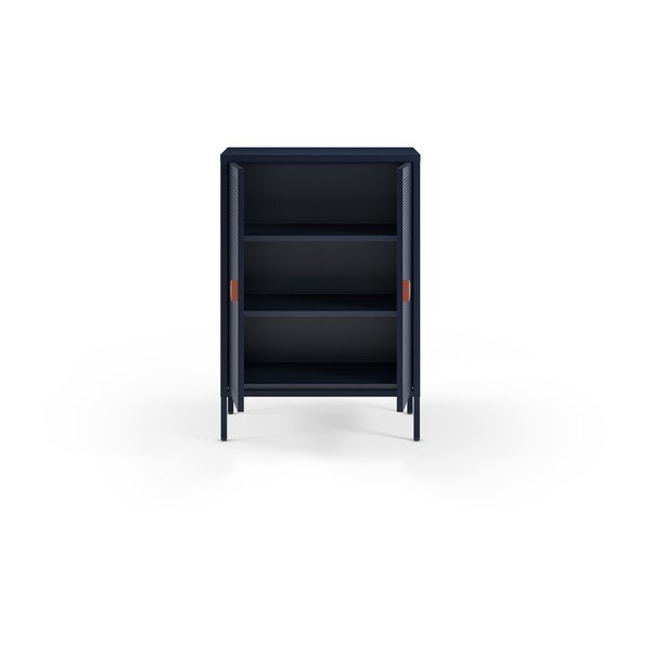 Tamsiai mėlynos spalvos iš metalo spintelė 70x100x40 cm Sayla – Marckeric-image-3