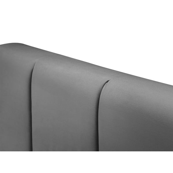 Šviesiai pilkos spalvos aksominė dvigulė lova Mazzini Beds Afra, 200 x 200 cm-image-4