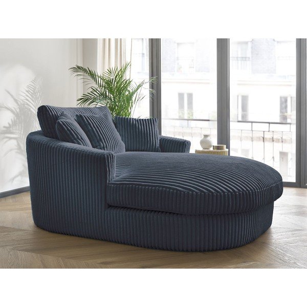 Tamsiai mėlynos spalvos krėslas iš kordinio velveto Belem – Bobochic Paris-image-1