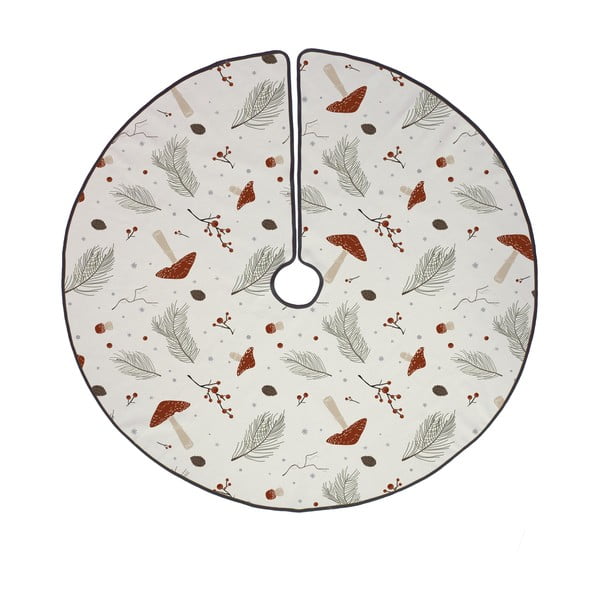 Skalbiamas iš medvilnės apvalios formos kilimas po eglute baltos spalvos su Kalėdų motyvu ø 133 cm Toadstool – Butter Kings