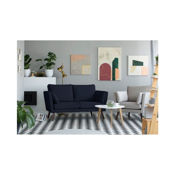 Tamsiai mėlyna 2 vietų sofa Mazzini Sofos Elena-image-3