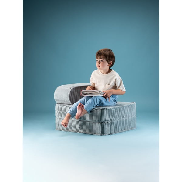 Mėtų spalvos iš kordinio velveto vaikiškas krėslas Flip – Wigiwama-image-3