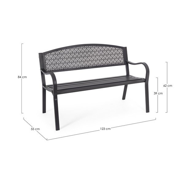 Antracito spalvos metalinis sodo suoliukas Lizette – Bizzotto-image-4