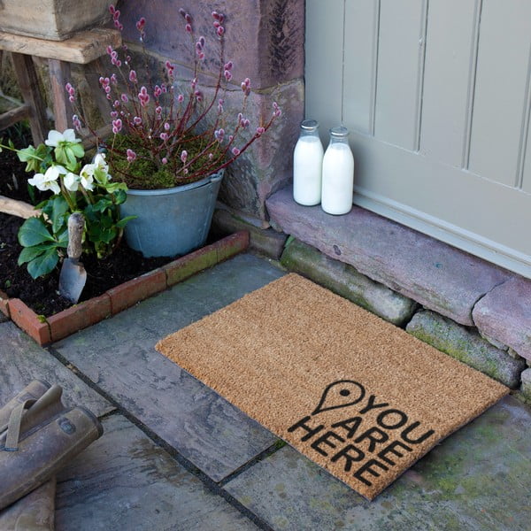 Iš kokoso pluošto grindų kilimėlis 40x60 cm You Are Here – Artsy Doormats-image-3