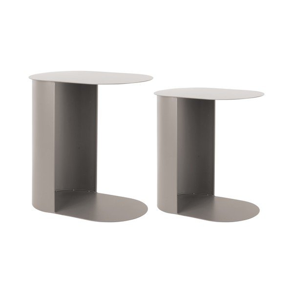 Iš metalo šoniniai stalai 2 vnt. 30x45 cm Riqueza Oval – Leitmotiv