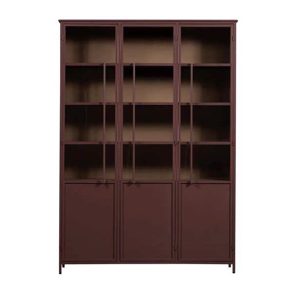 Bordo spalvos iš metalo vitrina 140x200x42 cm Exhibit – WOOOD