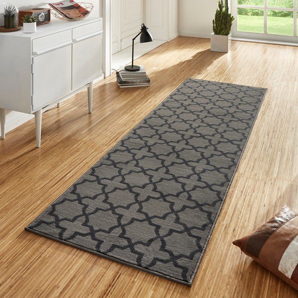 Pilkas kiliminis takelis 350x80 cm Glam - Hanse Home-image-1