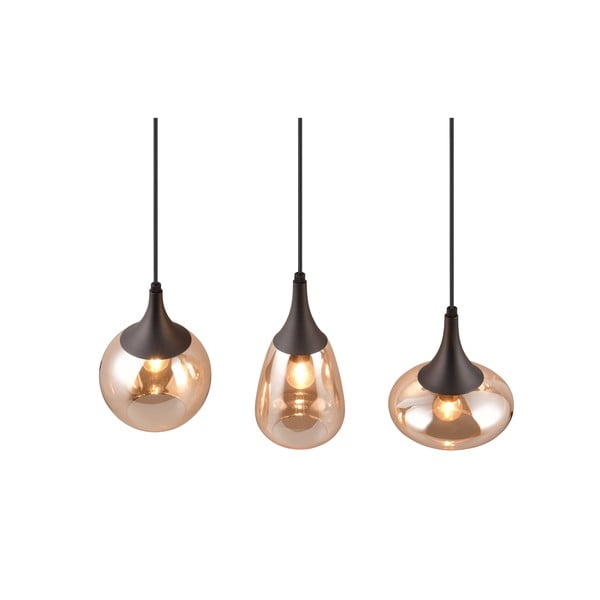 Kabantis šviestuvas juodos spalvos/oranžinės spalvos su stiklo gaubtu Lumina – Trio-image-2