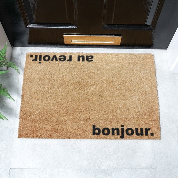 Iš kokoso pluošto grindų kilimėlis 40x60 cm Bonjour, Au Revoir – Artsy Doormats-image-2