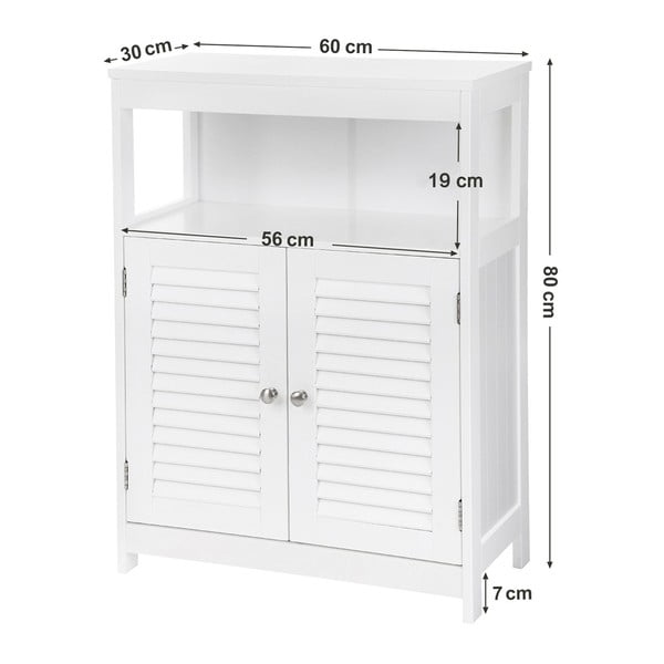 Balta spintelė su lentyna ir durelėmis Songmics, aukštis 80 cm-image-4