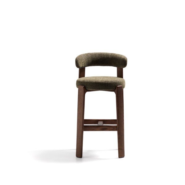 Žalios spalvos/tamsios natūralios spalvos iš uosio masyvo baro taburetė (sėdynės aukštis 75 cm) Granite – Kave Home-image-2