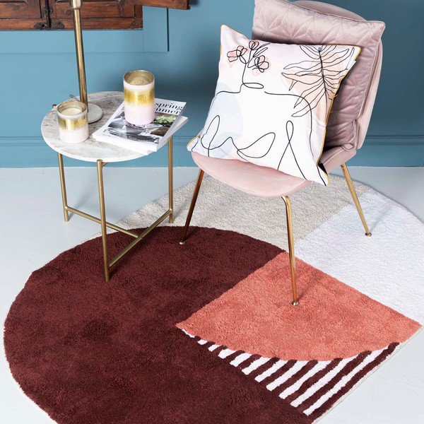 Skalbiamas kilimas bordo spalvos 134x200 cm Faaborg – HF Living-image-1