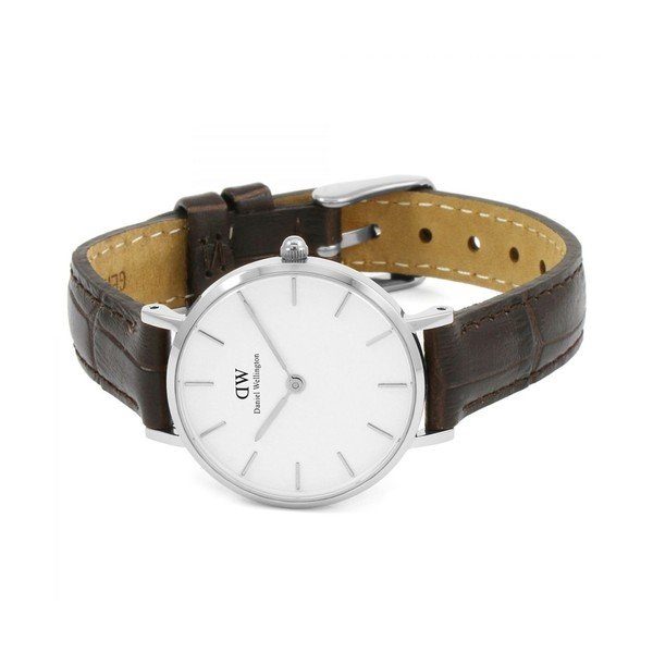 Moteriškas laikrodis su odiniu dirželiu ir baltu ciferblatu su sidabro spalvos detalėmis Daniel Wellington Petite York, ⌀ 28 mm-image-2