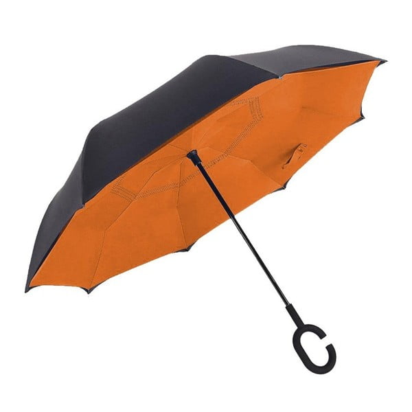 Oranžinės ir juodos spalvos skėtis "Ambiance Tangerine", ⌀ 110 cm