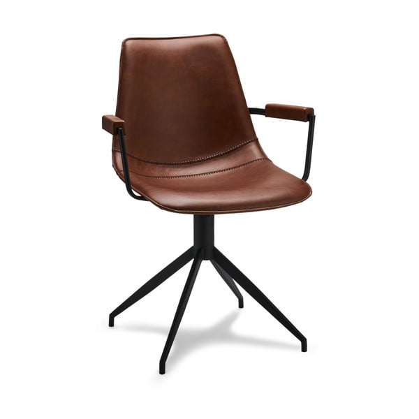 Valgomojo kėdės su pasukimo funkcija konjako rudos spalvos 2 vnt. Isabel – Furnhouse