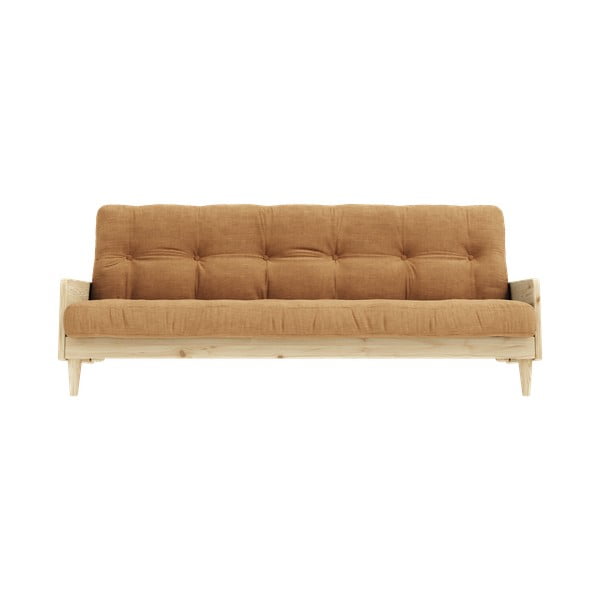 Garstyčių spalvos sofa-lova 200 cm Indie - Karup Design