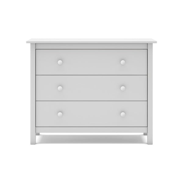 Balta žema vaikiška komoda iš pušies medienos 100x80 cm Max - Marckeric-image-2