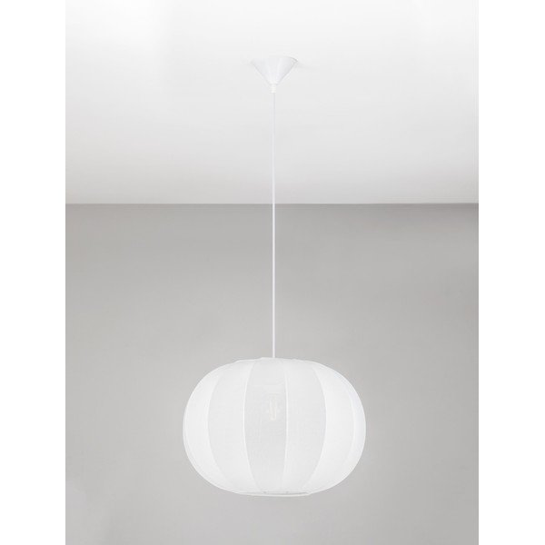 Matinės baltos spalvos iš tekstilės kabantis šviestuvas ø 50 cm Delina – Nova Luce-image-4