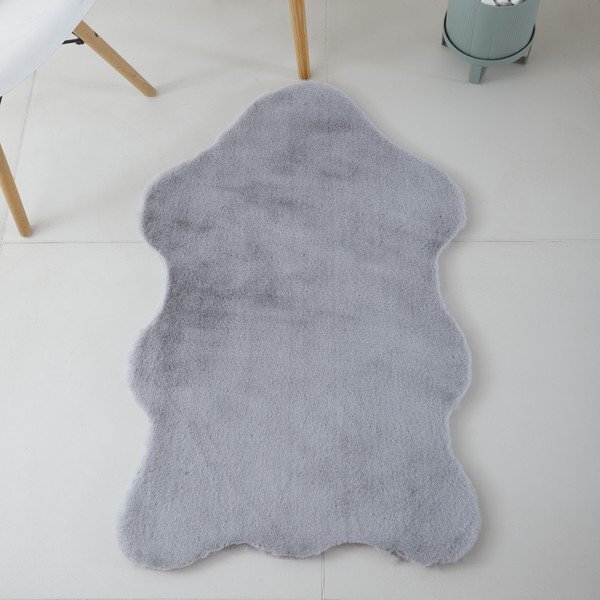 Sintetinė oda ir kailis šviesiai pilkos spalvos 60x90 cm Caty – Ayyildiz Carpets-image-2