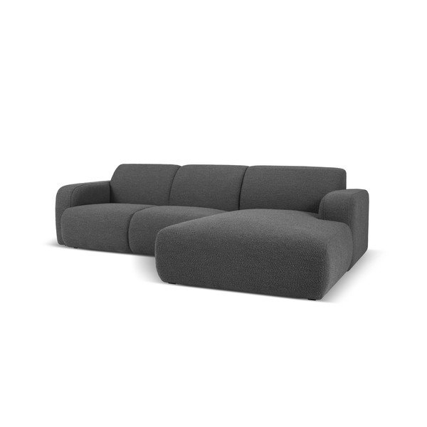 Kampinė sofa tamsiai pilkos spalvos iš boucle (su dešiniuoju kampu) Molino – Micadoni Home-image-2