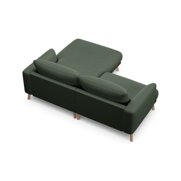 Žalios spalvos kampinė sofa (su dešiniuoju kampu/su gultu) Naomi – Micadoni -image-3