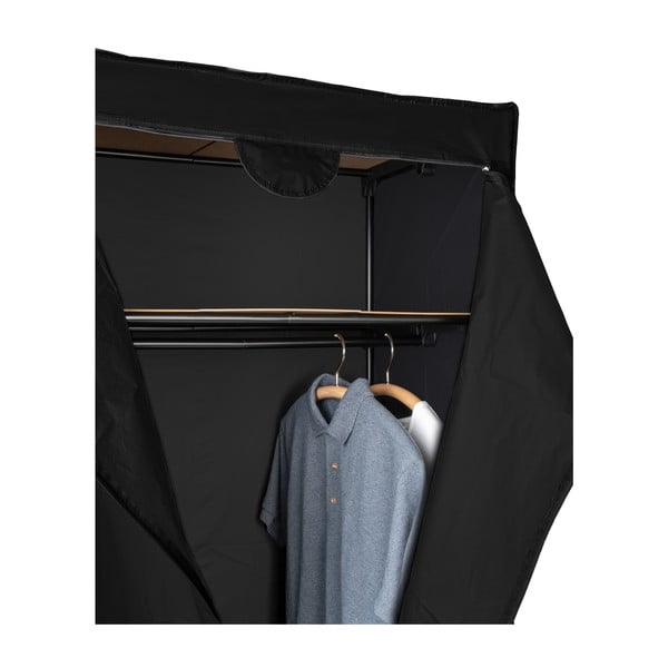 Juoda medžiaginė spinta Wenko, 160 x 50 x 75 cm-image-3