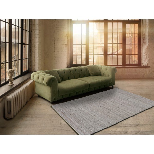 Šviesiai smėlio spalvos kilimas iš perdirbto plastiko Universal Cinder, 60 x 110 cm-image-1