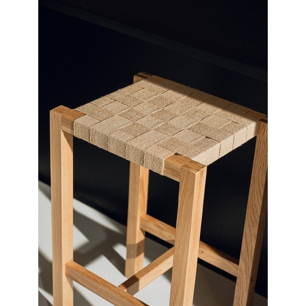 Natūralios spalvos iš ąžuolo masyvo baro taburetė (sėdynės aukštis 68 cm) Toli – noo.ma-image-4