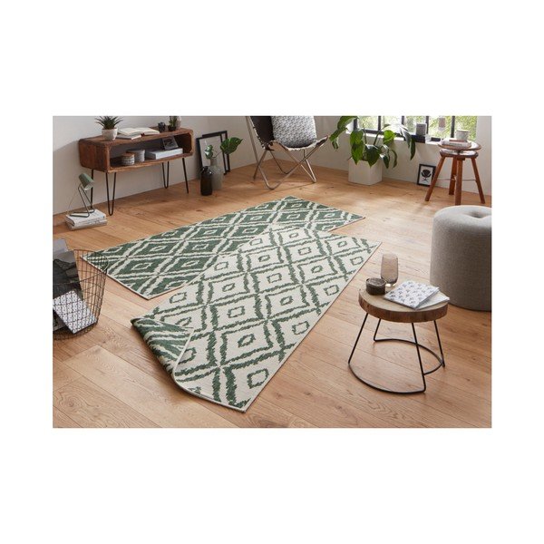 Žalios ir baltos spalvos lauko kilimas NORTHRUGS Rio, 80 x 350 cm-image-4