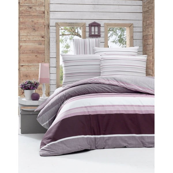 Violetinės spalvos patalynė su paklode dvivietei lovai "Savoy", 200 x 220 cm