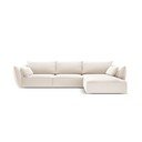 Smėlio spalvos iš velveto kampinė sofa (su dešiniuoju kampu/su gultu) Vanda – Mazzini Sofas
