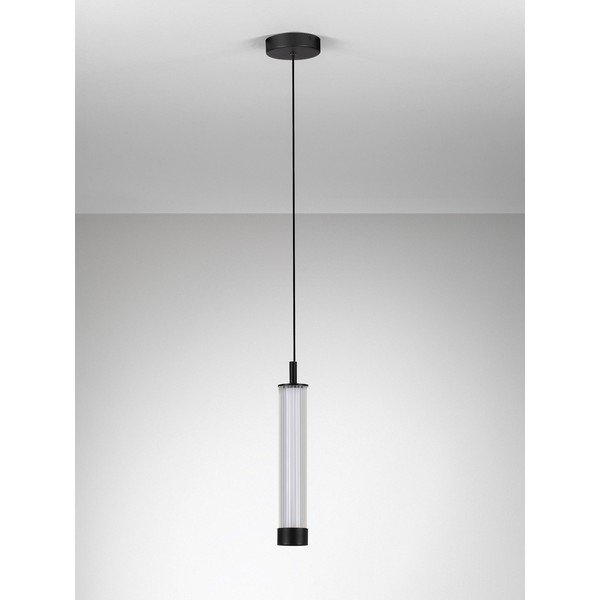 Matinės juodos spalvos iš aliuminio kabantis šviestuvas LED su pritemdymo funkcija ø 6,5 cm su stiklo gaubtu Glovia – Nova Luce-image-4