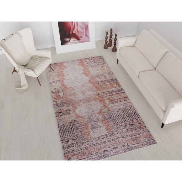 Šviesiai raudonas plaunamas kilimas 180x120 cm - Vitaus-image-1
