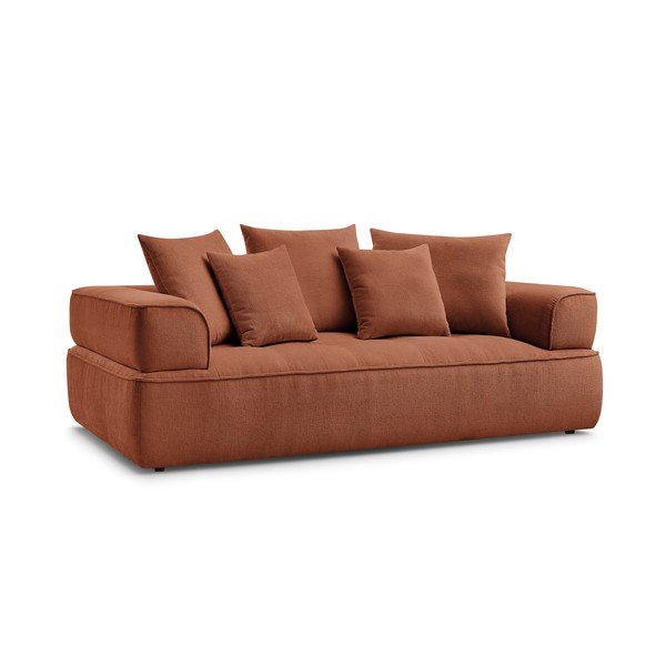 Terakotos spalvos iš šenilinio audinio sofa 237 cm Whesley – Bobochic Paris-image-3