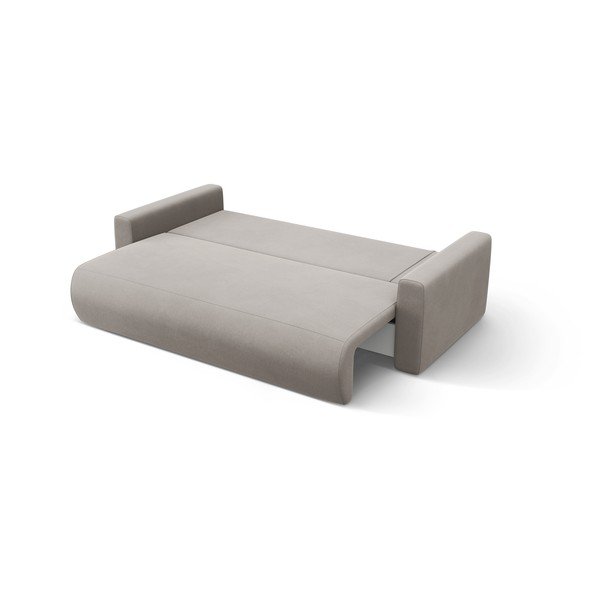Šviesiai pilkos spalvos iš velveto sulankstoma/su sandėliavimo vieta kampinė sofa Belfast – Cosmopolitan Design-image-3